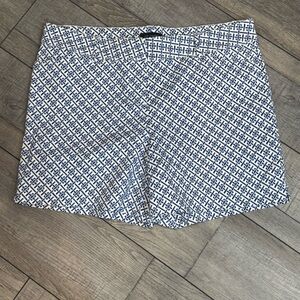 The Limited Patterned Blue & White Women's Bermuda Shorts - 14